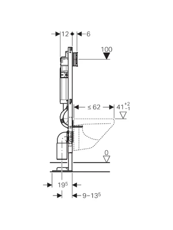 Bâti-support DUOFIX SIGMA, Aspiration et filtration odeurs pour WC