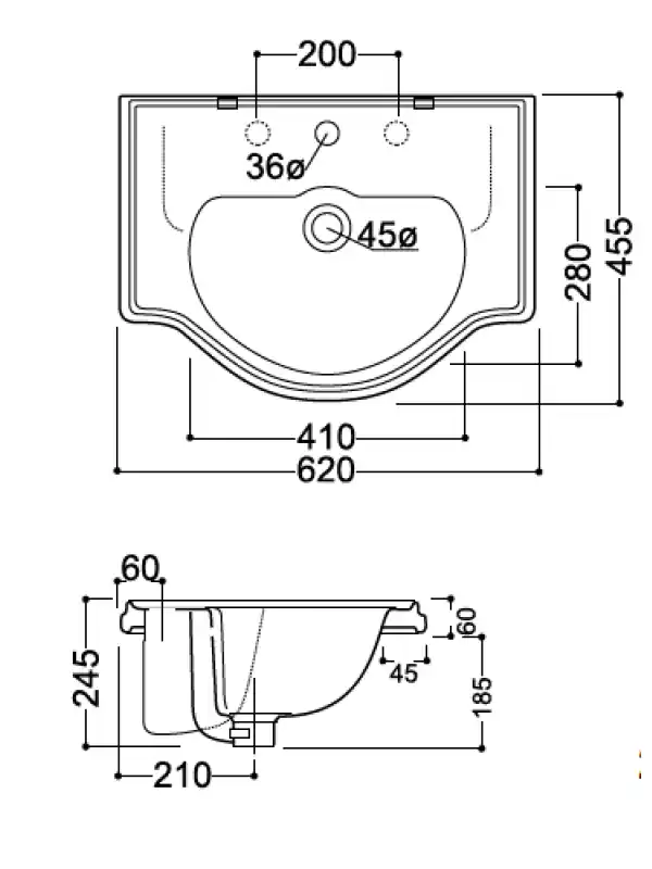 LAVABO CERAMIQUE CHAMBORD A ENCASTRER
