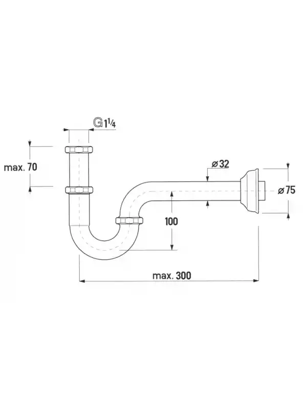 SIPHON LAVABO LAITON RETRO