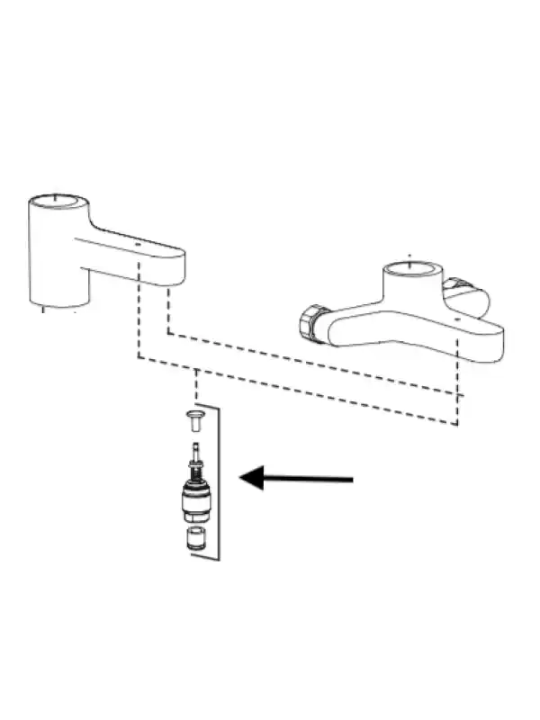 Cartouche Inverseur - Bain / Douche JULY Chrome - JACOB DELAFON