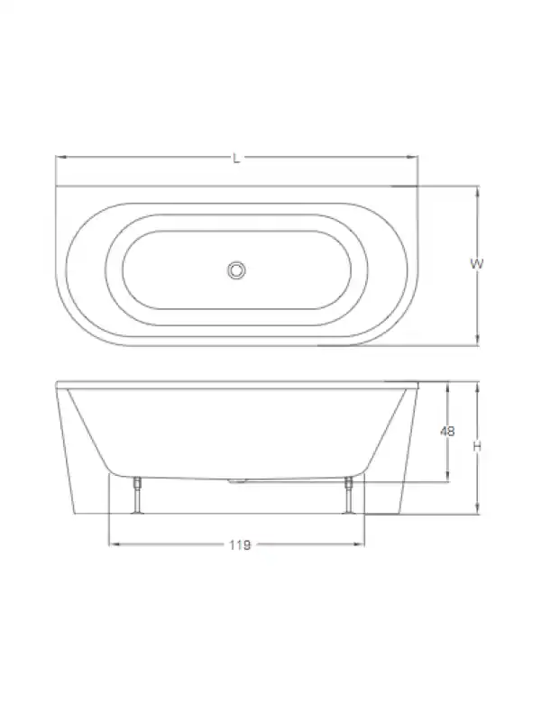 Baignoire Îlot SATURN CLEARGREEN