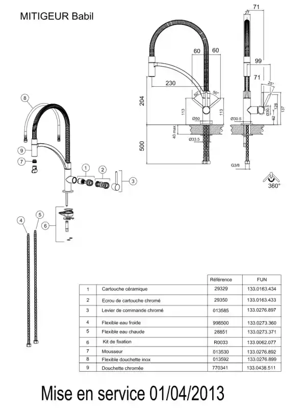Piéces détachées BABIL Mousseur 955244
