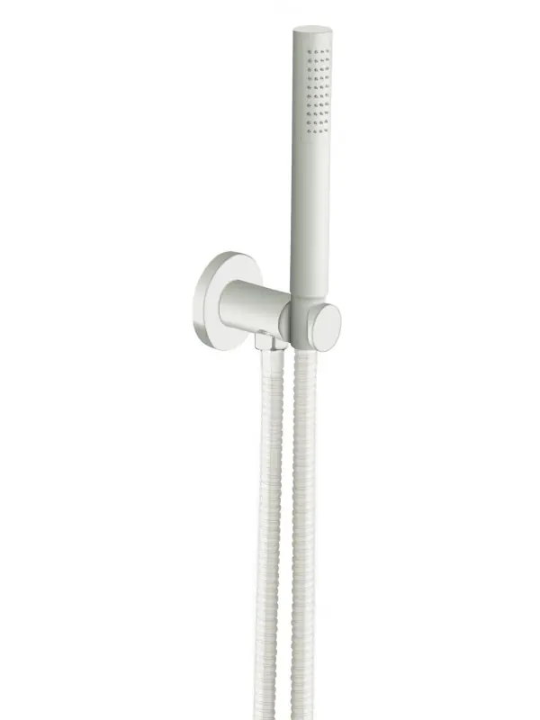 SET DE DOUCHE BLANC MAT SUPPORT + DOUCHETTE QUEEN
