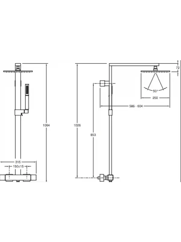 Colonne Thermostatique Douche STRAYT - JACOB DELAFON