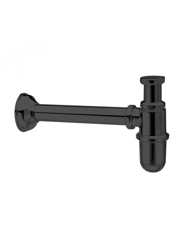 SIPHON LAVABO LAITON RETRO CHROMÉ NOIR