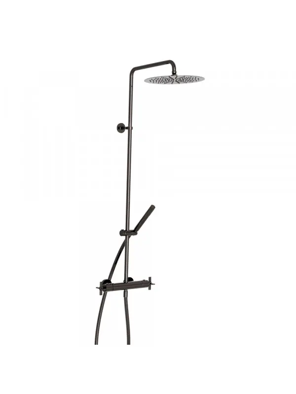 COLONNE THERMOSTATIQUE CHROMÉ NOIR BROSSÉ CROSS ROAD