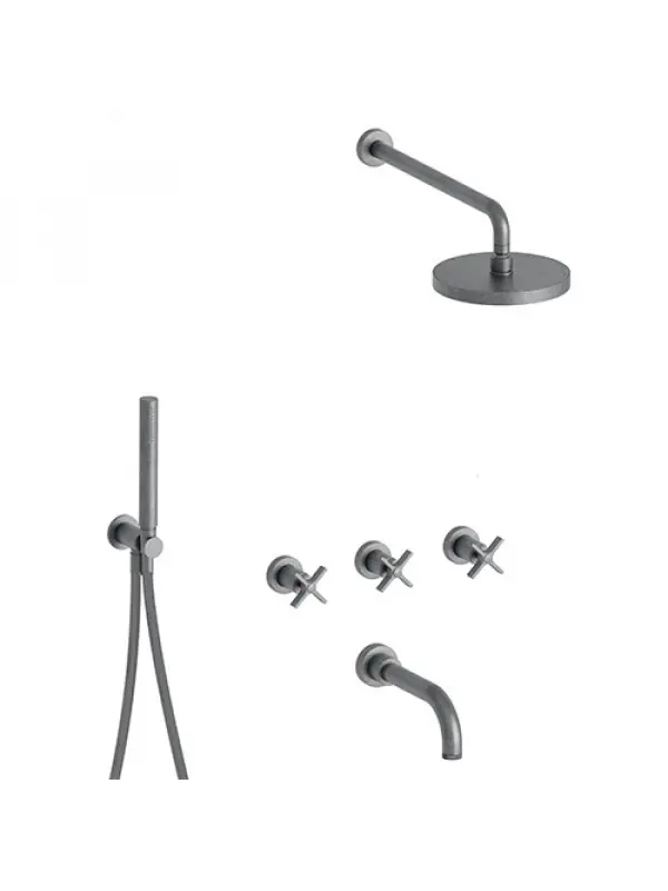 BAIN DOUCHE ENCASTRÉ MÉTAL BROSSÉ CROSS ROAD