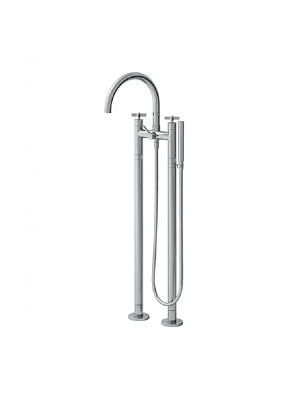 MELANGEUR BAIN DOUCHE MÉTAL BROSSÉ SUR COLONNES CROSS ROAD