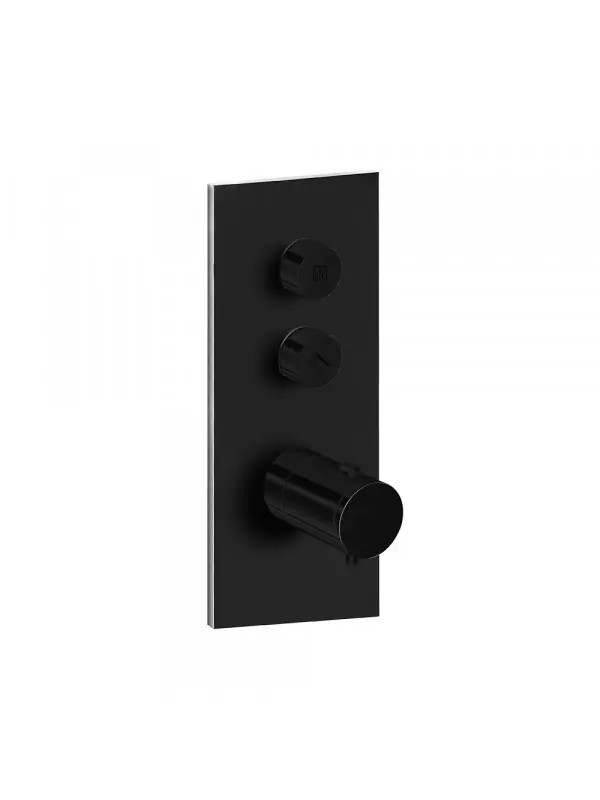 FAÇADE TRIVERDE NOIR MAT 2 SORTIES THERMOSTATIQUE ENCASTRÉE THERMO TWIST XT61213