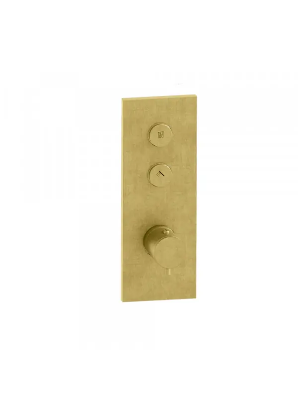 FAÇADE TRIVERDE OR BROSSÉ PVD 2 SORTIES THERMOSTATIQUE ENCASTRÉE THERMO TWIST XT61296P