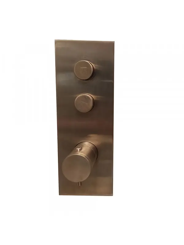 FAÇADE TRIVERDE OR ROSÉ BROSSÉ 2 SORTIES THERMOSTATIQUE ENCASTRÉE THERMO TWIST XT61234